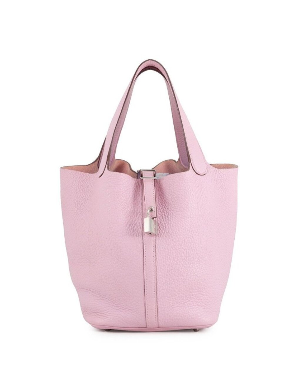 Hermes Handbag Picotin Lock MM Mauve Sylvestre Silver Taurillon Clemence Tote